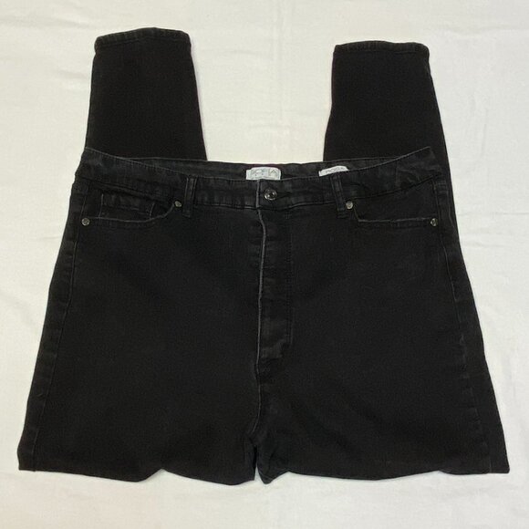 Sofia Super High Rise Rosa Curvy Distressed Ankle Button Fly Jeans 18 Stretch - Picture 7 of 13